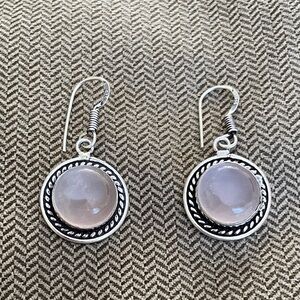 Sterling Silver Rose Quartz Earrings